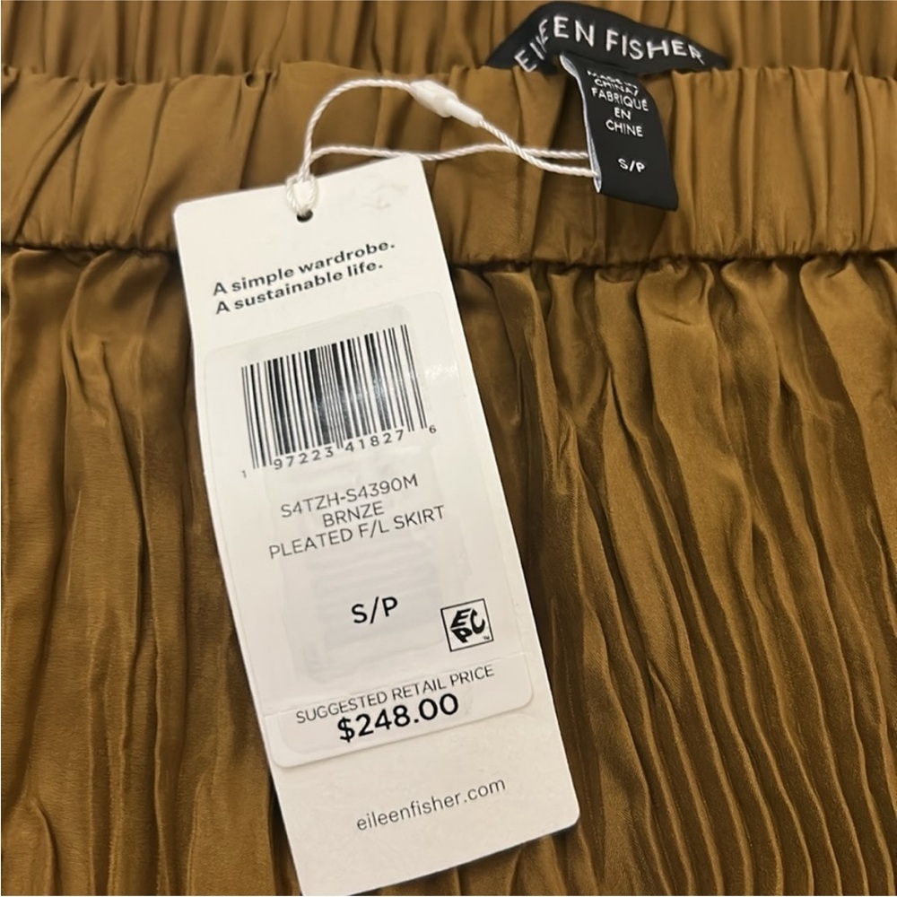 NWT Eileen Fisher Crushed Silk Maxi Skirt - Picture 8 of 9